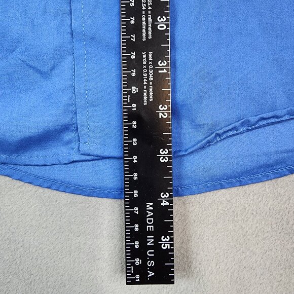 Puritan Button Up Shirt Men's Size 18 Big Blue Short Sleeve Wrinkle Free - Picture 5 of 7